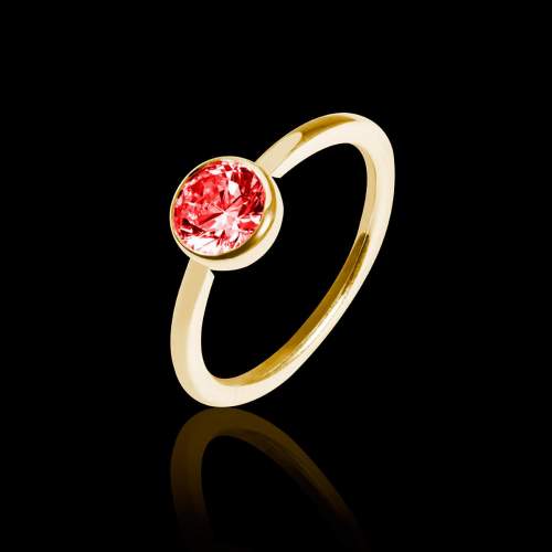 Bague solitaire rubis or jaune Cristina